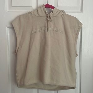 Calvin Klein cropped hooded sleeveless sweatshirt